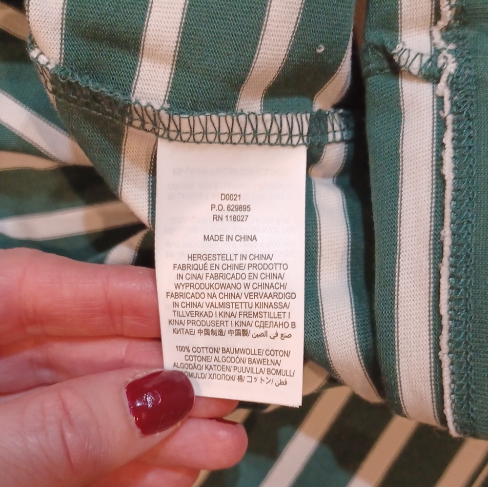NWOT Boden Imogen Breton Green Striped Knee Length Puff Sleeve Dress - Picture 6 of 7